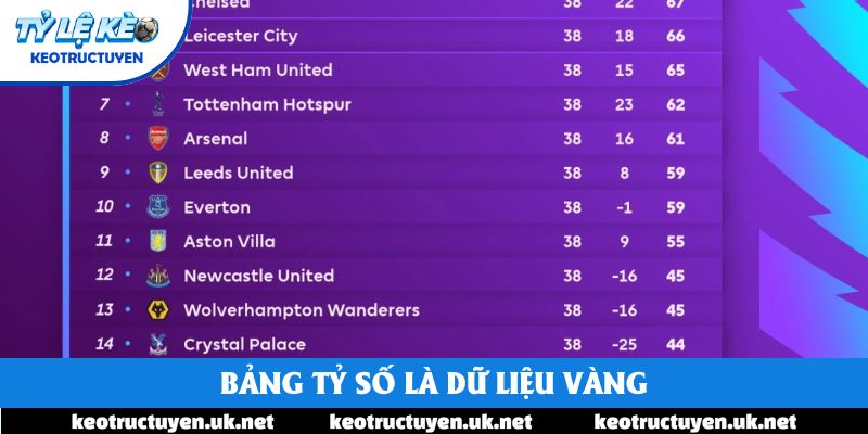 Bảng tỷ số là dữ liệu vàng Bảng tỷ số là dữ liệu vàng